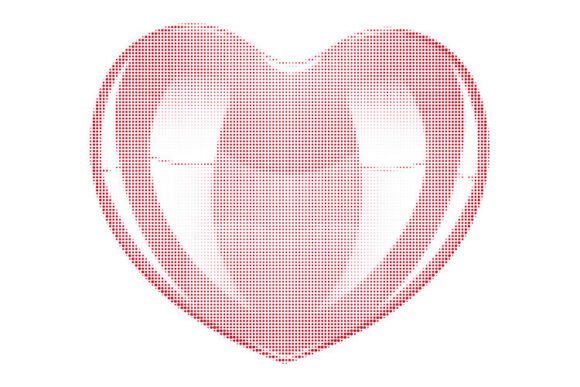 Abstract Red Halftone Doted Heart: A Minimalist Design Essential