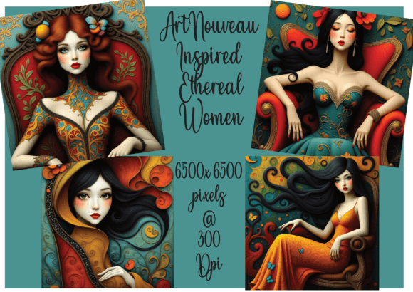 Art Nouveau Ethereal Women Art