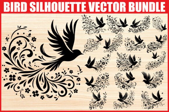 Bringing Nature to Life with the Floral Bird Silhouette SVG Bundle