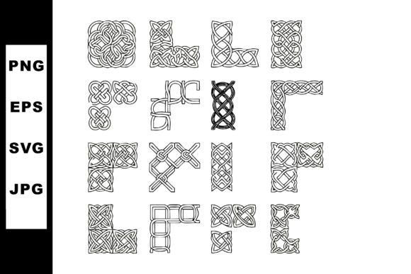 Celtic Knot Corner Borders and Square Patterns: A Practical Design Resource