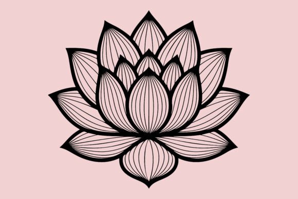 Chakra Lotus Graphic: Elegant Silhouettes for Modern Design