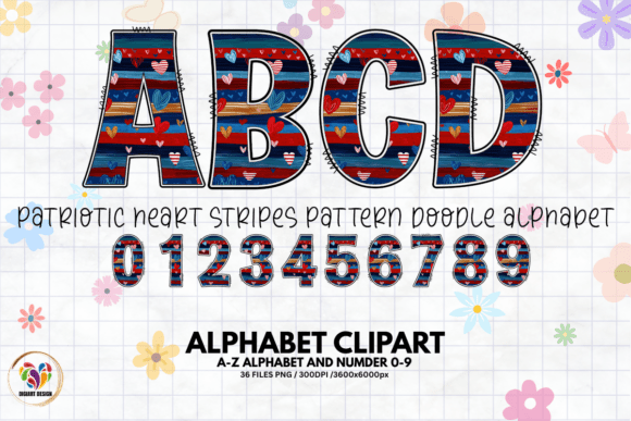 Evaluating the Patriotic Heart Stripes Doodle Alphabet for Design Projects