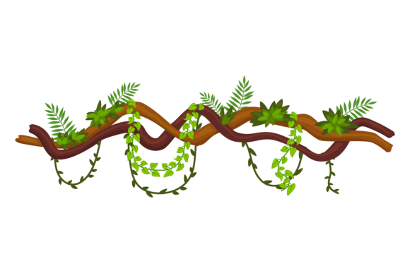Exotic Flora Border: Jungle Botany Decor