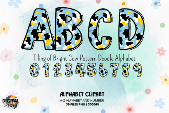 Integrating the Tiling of Bright Cow Doodle Alphabet into Your Creative Workflow