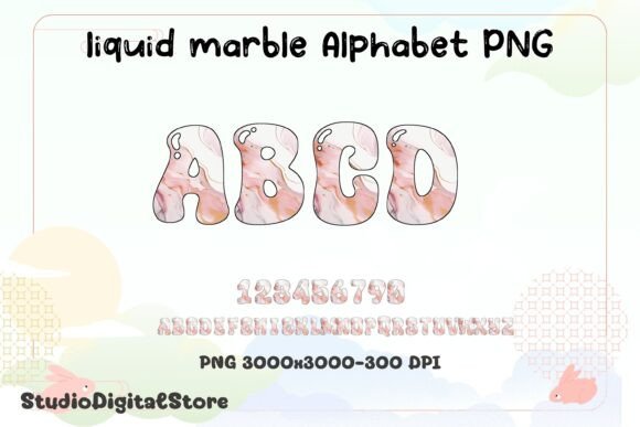 Liquid Marble Alphabet PNG: Elevating Digital Design with Textured Typography