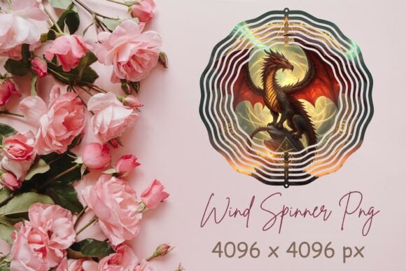 Majestic Dragon Wind Spinner PNG