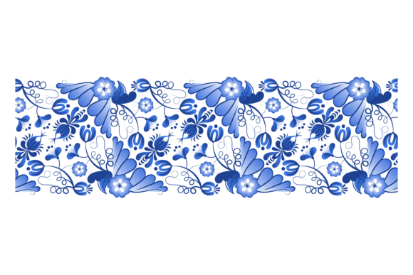 Mastering the Ornate Border in Retro Floral Style: A Guide to Blu Decorative Patterns