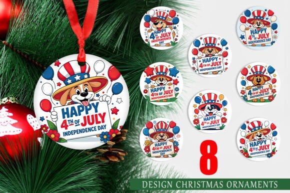 Ornament Happy 4th of July Dog: Creative Uses for Patriotic Digital Designs