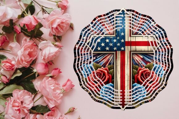 Patriotic Cross Wind Spinner PNG Design Guide
