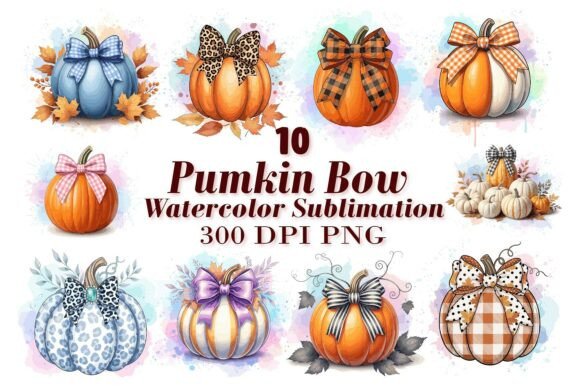 Pumpkin Bow Watercolor Sublimation Guide