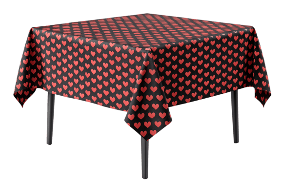 Red Hearts Tablecloth PNG: Design & Use