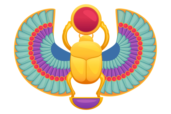 Scarab Cartoon Icon: Egyptian Beetle Art