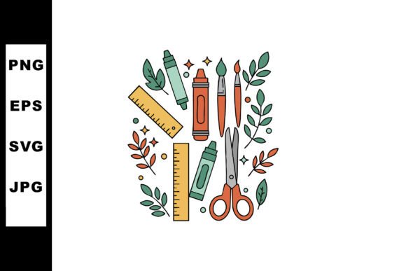 School Supplies with Rulers Scissors Paint: A Practical Guide to Vector Illustrations for Design and Education
