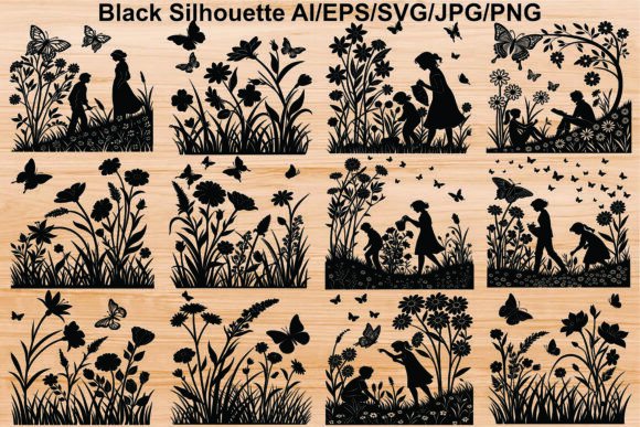 Set of Gardening People Silhouettes: A Practical Guide for Designers and Creators