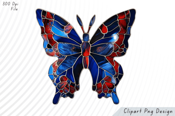 Stained Glass Wings Clipart PNG Guide
