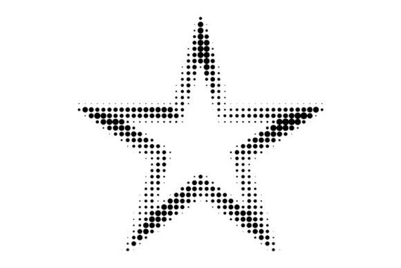 Star Shaped Dotted Halftone Frame Guide