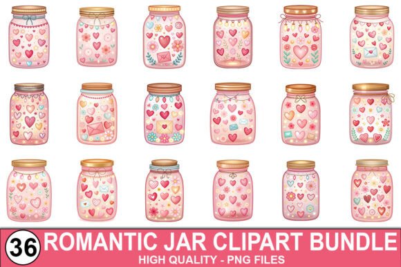 Strategic Design Decisions: Leveraging the Romantic Jar Clipart Bundle – PNG Files