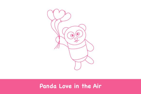 Strategic Visual Communication: Leveraging Cartoon Panda Bear with Heart Balloons I