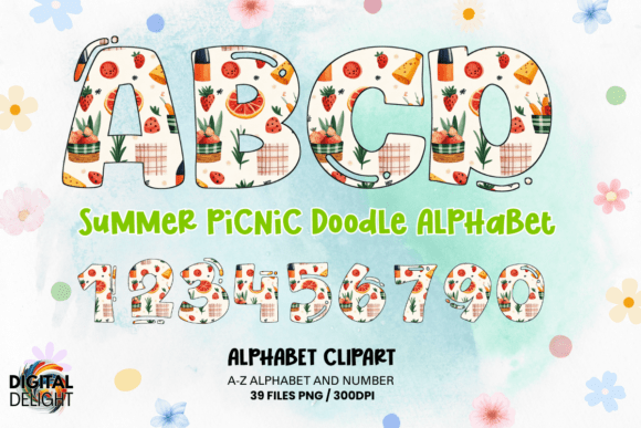 Summer Picnic Doodle Alphabets PNG: A Playful Design Resource for Creators