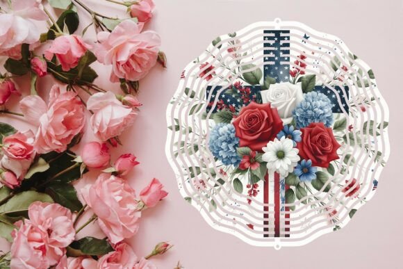 Transforming Static Spaces with the Floral Cross Wind Spinner Png Design