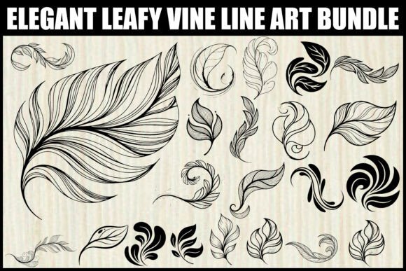 Unlock Creative Potential with the Elegant Leafy Vine Line Art Bundle