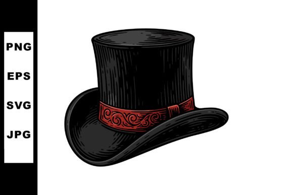 Victorian Black Top Hat Design